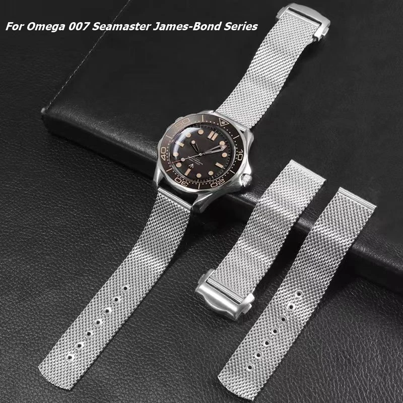 

High Quality Stainless Steel Strap For Omega No Time To Die James Bond 007 Seamaster Diver 300 20mm 22mm Men WatchBand Bracelet