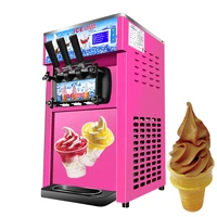 cheap automatic industrial homemade commercial electric small gelato fruit 3 flavors mini soft ice cream making machine price