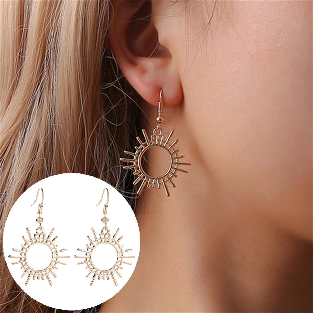 

Trendy Sunflower Earring Dangle for Women Cute Elegant Gear Sun Stud Earrings DIY Jewelry Girlfriends Party Gifts Summer 2023