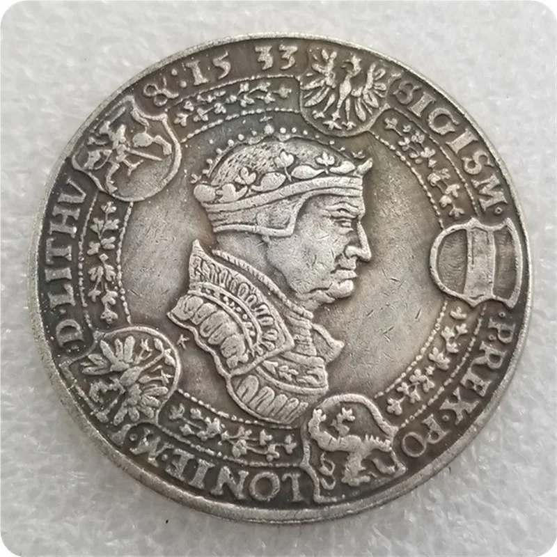 

Посеребренная латунная Коллекционная монета 1533-Sigismund Avgust, Польша