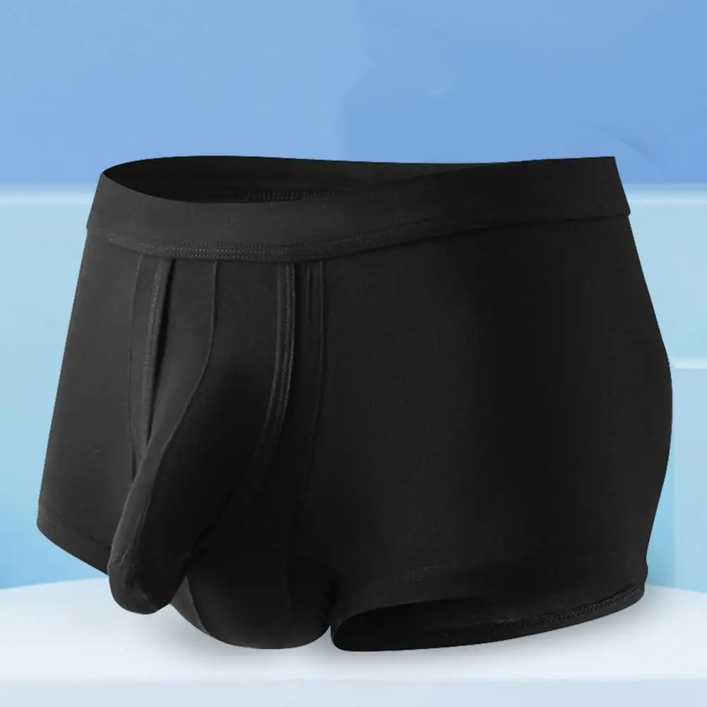 

Men Boxer High Elastic Soft Men Underpants Breathable Moisture-wicking Anti-septic Underwear for Mid Waist Comfort Soft