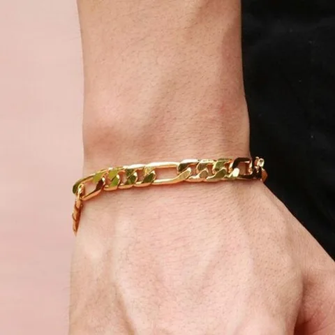 браслеты на руку браслет мужской цепочка мужская Винтажный Модный браслет-цепочка «Фигаро» для мужчин, кубинская цепочка, золотистые браслеты в стиле хип-хоп и панк, стандартные ювелирные изделия, аксессуары в подарок
