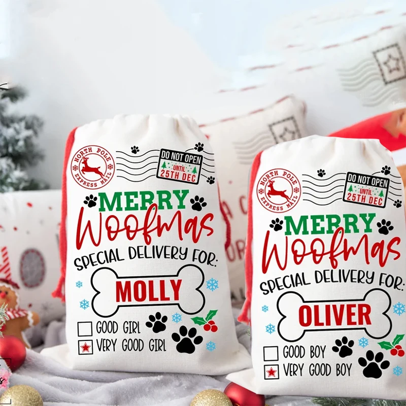 Персонализированная детская собака мальчик девочка чулки Рождественский камин