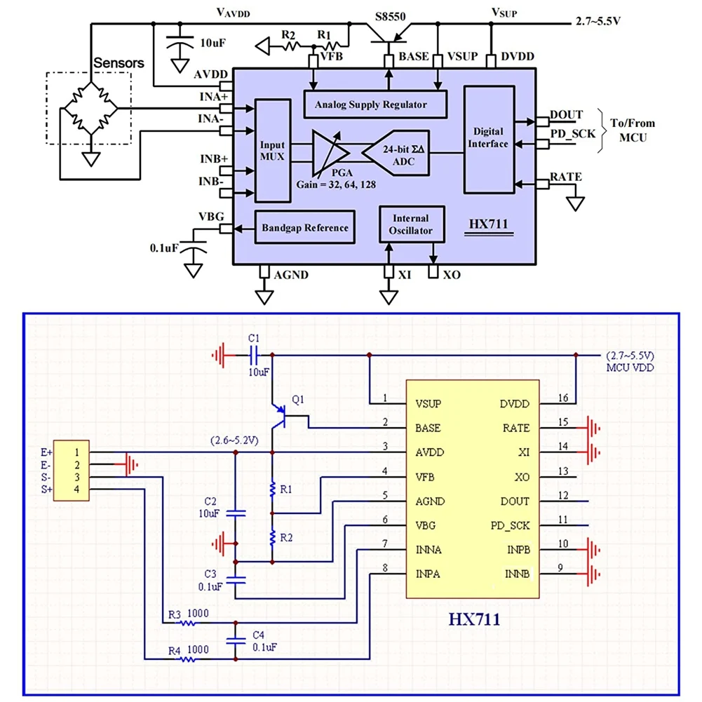 Цифровой датчик веса ячейки нагрузки-4 комплекта ячеек нагрузки 1 кг HX711 AD модуль