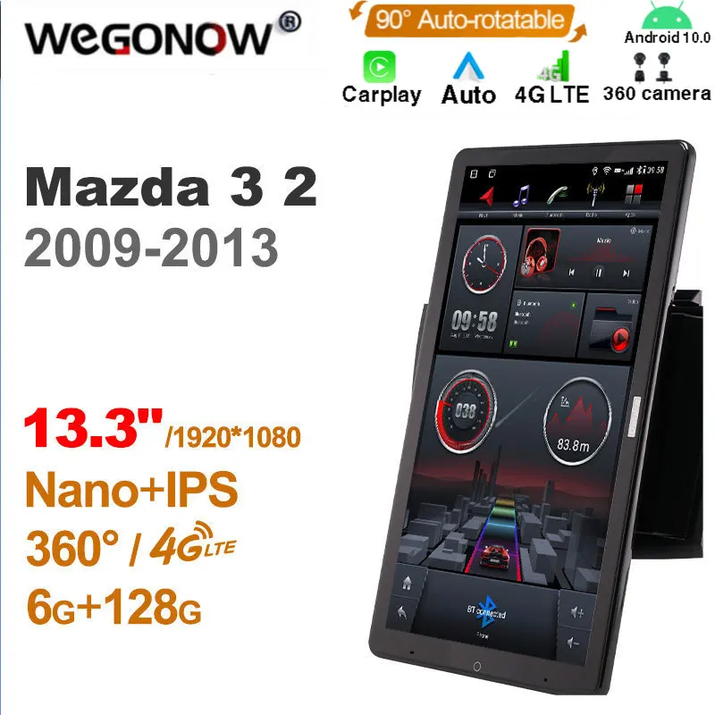 

Автомобильный мультимедийный проигрыватель Ownice на Android 1920 с возможностью поворота на 1080*13,3, для Mazda 3 2 2009-2013, автомобильное радио 4G LTE 360, оптический коаксиальный, без DVD