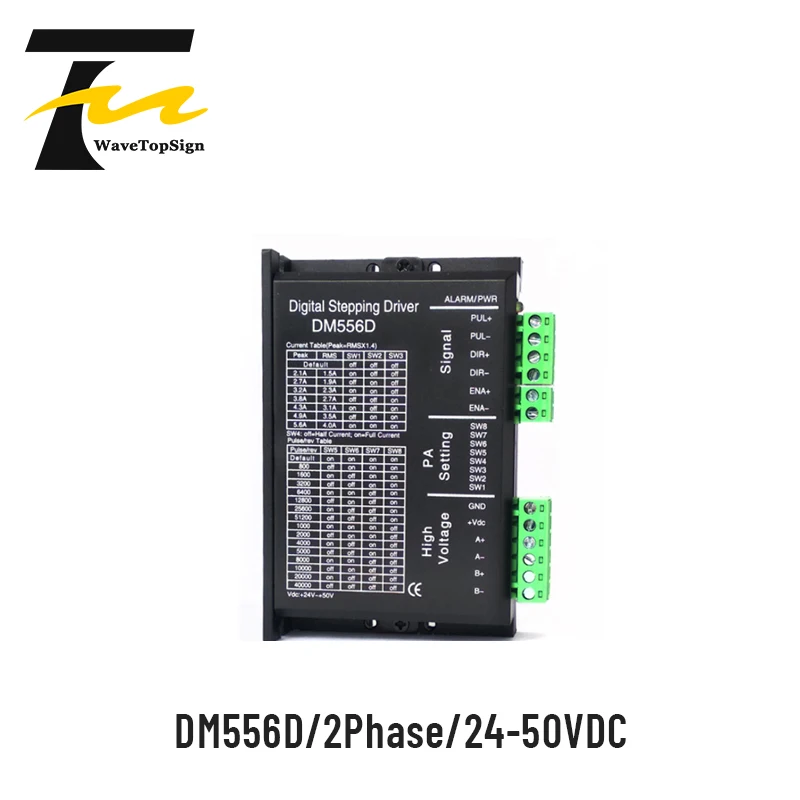 Драйвер шагового двигателя Wavetopsign DM556D, 2 фазы, входное напряжение 24-50 В постоянного тока, ток 2,1-а, соответствует двигателю 57 серии