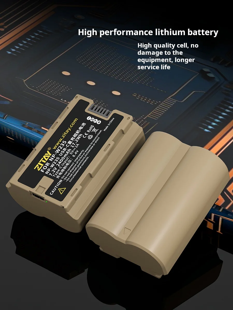 ZITAY NP-W235 для Fuji XT5 XT4 GFX100S 50SII XH2S XH2 XS20 X50S X50S2 USB-C Type-C аккумулятор зеркальной камеры 2400