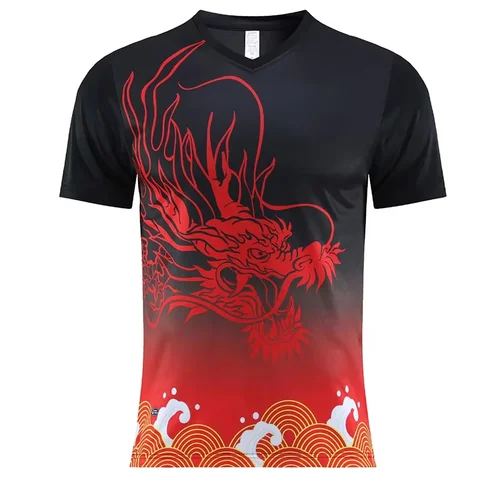 Летняя бестселлерная мужская футболка для настольного тенниса с 3D принтом для занятий спортом на открытом воздухе, фитнесом, быстросохнущая, дышащая, повседневная, уличная, с коротким рукавом