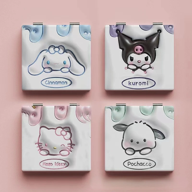 

Sanrio серия мультфильм Cinnamorroll Kuromi маленькое зеркало Новое туалетное зеркало портативное складное зеркало праздничные подарки