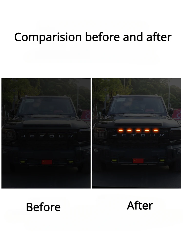 Светодиодная решетка для Chery Jetour Traveler T2 2023 2024 желтая