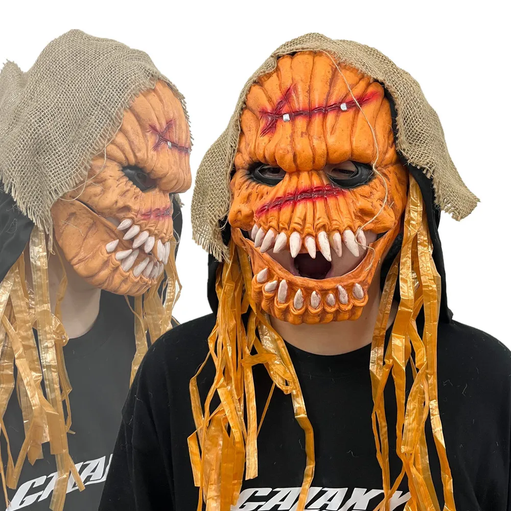 Хэллоуин, ужас, тыква, дневной свет, страшный скелет, латексный шлем, унисекс, маскарадный костюм для вечеринки, реквизит