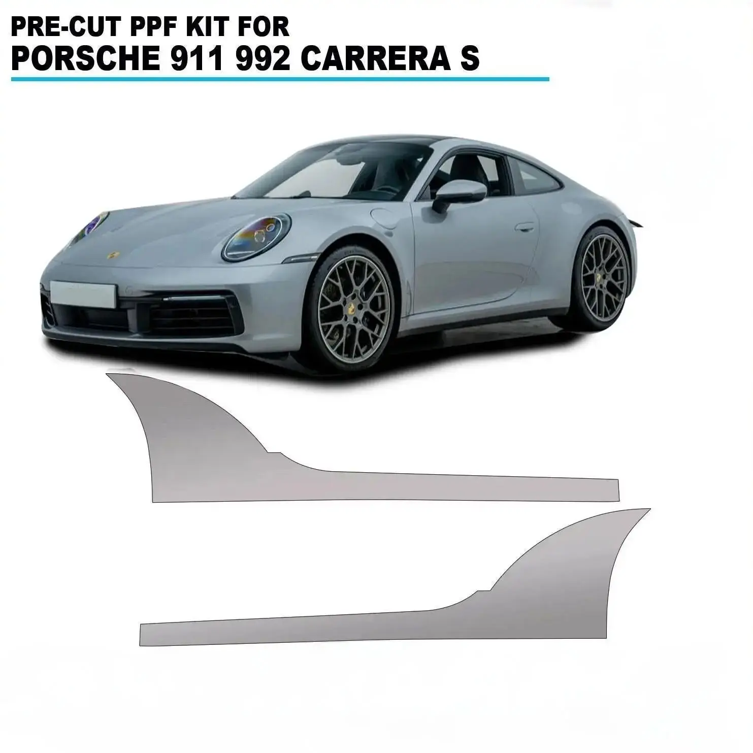 Фото Защитная пленка из TPU 8.5Mil для Porsche 911 992 Turbo S 2020-UP, предварительно вырезанный комплект PPF, прозрачная защитная пленка для кузова автомобиля, устойчивая к царапинам. №2