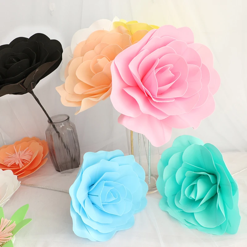 30cm Large Foam Rose Artificial Flower Wedding Decoration with Stage Props DIY Home Decor Artificial Decorative Flowers Wreaths