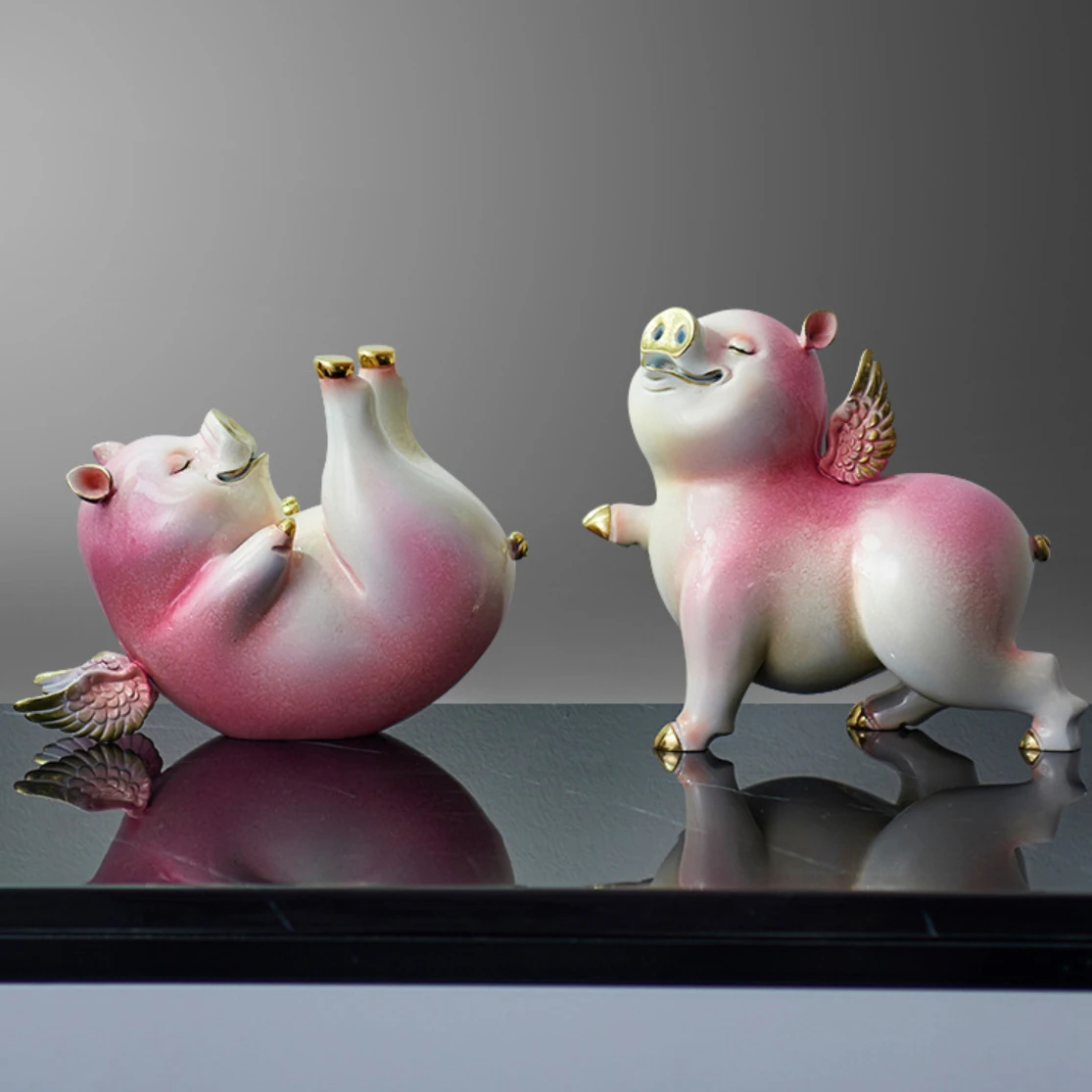 

SmartOrganizer Desk Decoration Cute Pig Crafts Living Room decoration Home Decor TV Cabinet Decoration Creative Gifts