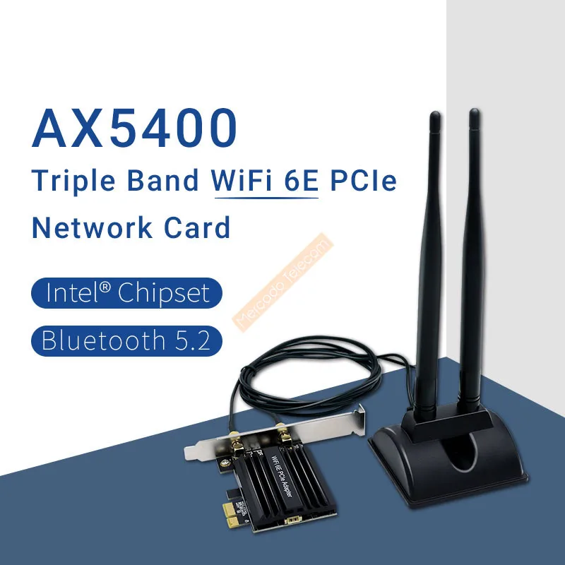 AX5400 5400 Мбит/с трехдиапазонная Wi-Fi 6E PCIe NIC карта Intel AX210 Беспроводной адаптер 2 4G/5G/6