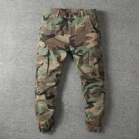 mens full length camouflage cargo pants plus size loose casual pants cotton multi pockets springautumn outdoor jogger pants