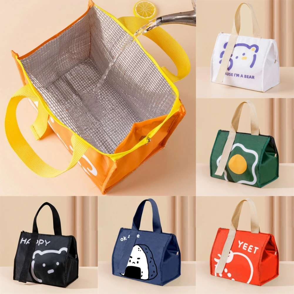 

Lunch Carry Bag Insulated Thermal Portable Cartoon Bags For Women Children School Trip Lunch Picnic Dinner Cooler Food Handbags