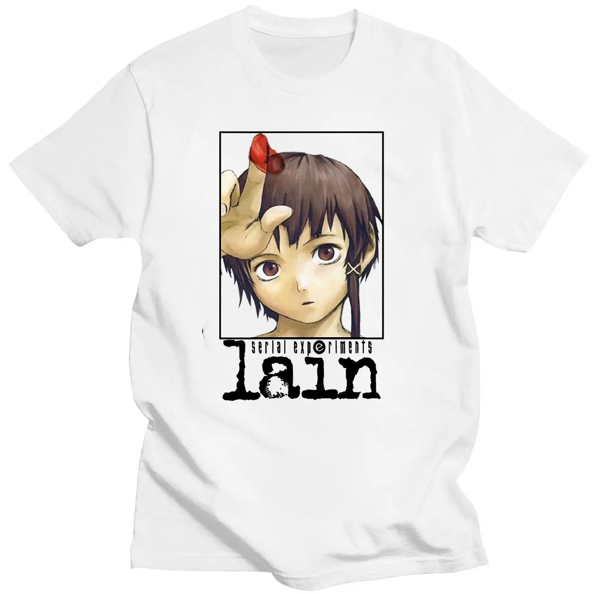 

Harajuku Anime Shirt Serial Experiments Lain Manga Graphic TShirt Comfortabled Unsiex Short-sleev Tops Ropa Hombre Camisetas