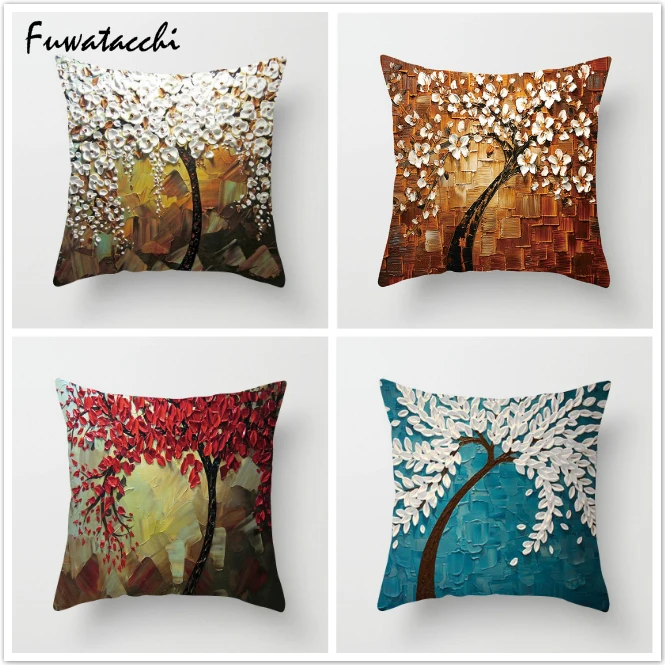

Fuwatacchi Flower Pillow Cover Multi Color Floral Printed Cushion Cover Pink Throw Pillows Decorative Pillowcase for Home Sofa