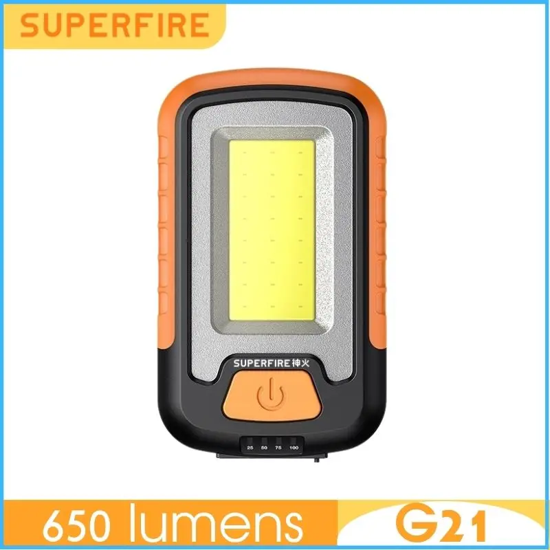 

SUPERFIRE G21 650 Lumens USB Rechargeable COB Work Light Portable LED Flashlight Built in Battery Magnet Design Lantern