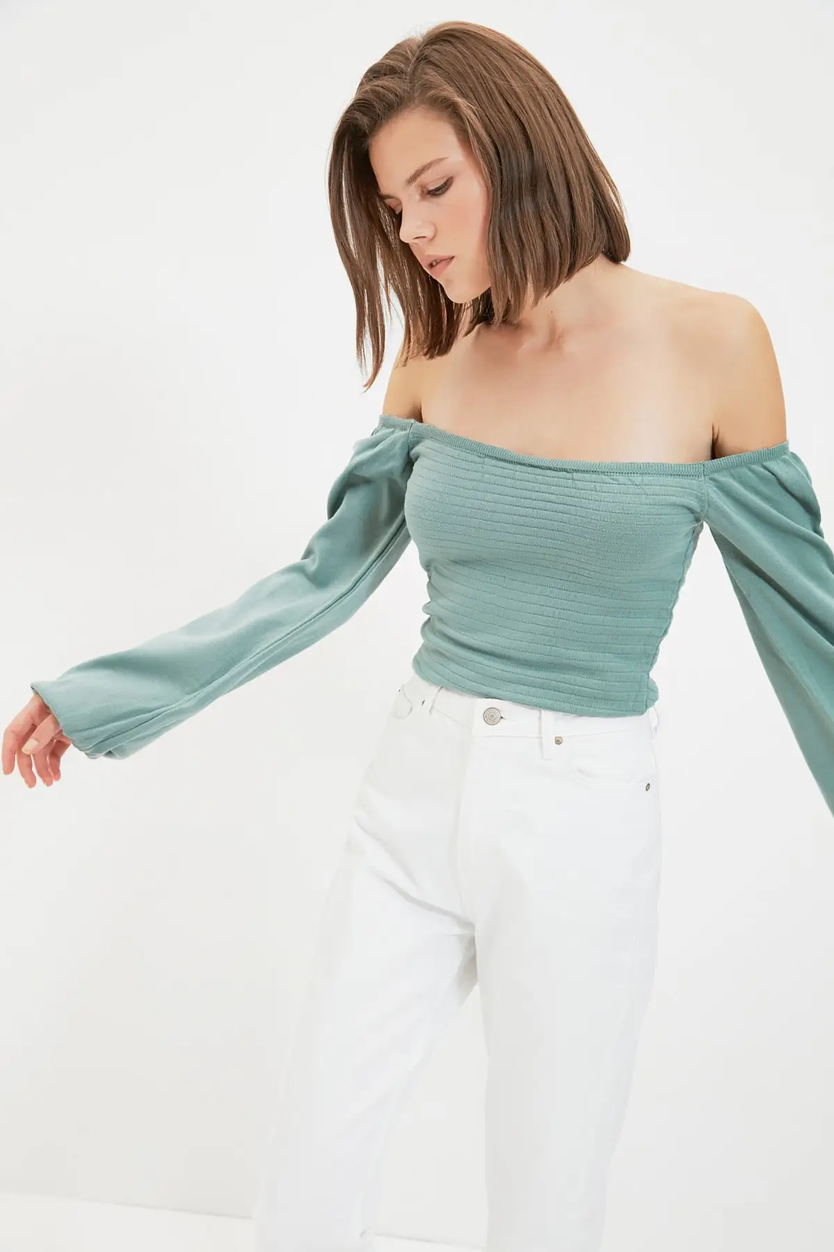 

Trendyol Carmen Collar Knitwear Sweater TWOAW22KZ2045