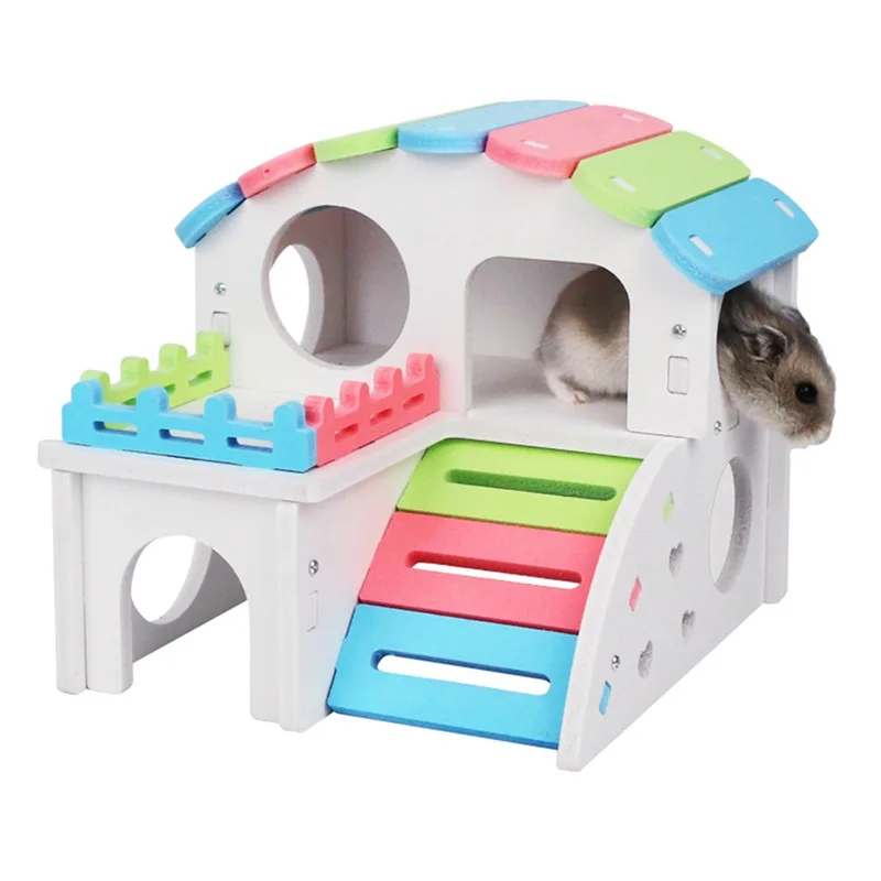 

Hamster House Pet Exercise Toy Rainbow Bridge Seesaw Swing Toy Chinchilla Guinea Pig Activity Climb Sport Toys Hamster Cage