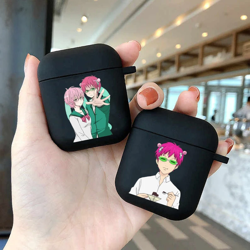 

Anime the disastrous life of saiki k Soft silicone TPU Case For AirPods Pro2 1 2 3 Black Wireless Bluetooth Earphone Box Cover