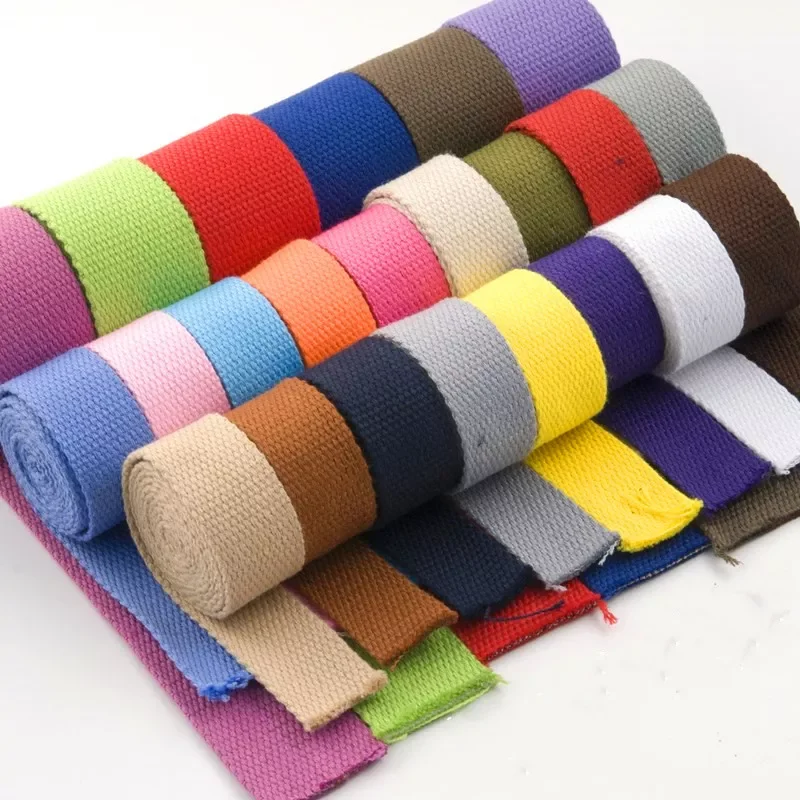 

5 Yards/lot Colorful Cotton Canvas Webbing/Bias/Ribbon Bag Belt Strap Garments Diy Crafts Accessories