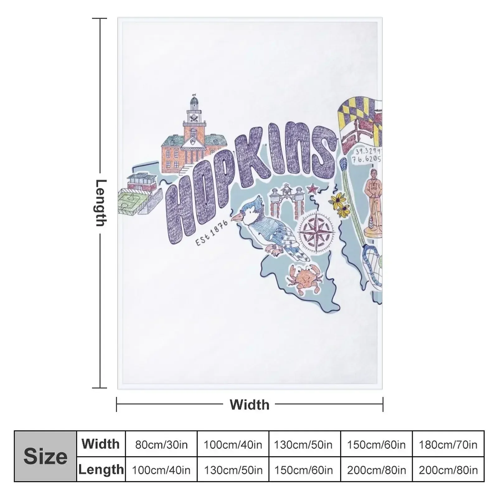 Одеяло Johns Hopkins Icons одеяла для волос диванов