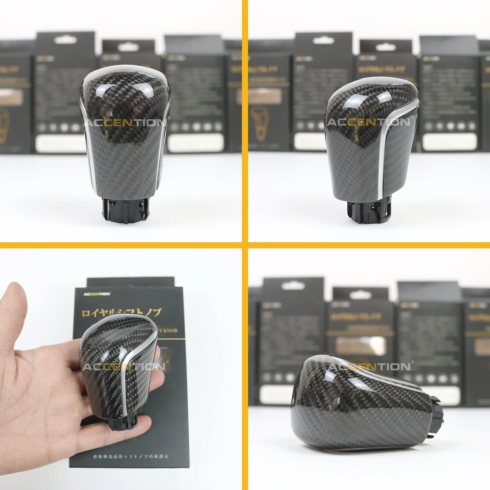 Черная кожаная ручка переключения передач из углеродного волокна для Toyota Corolla Camry