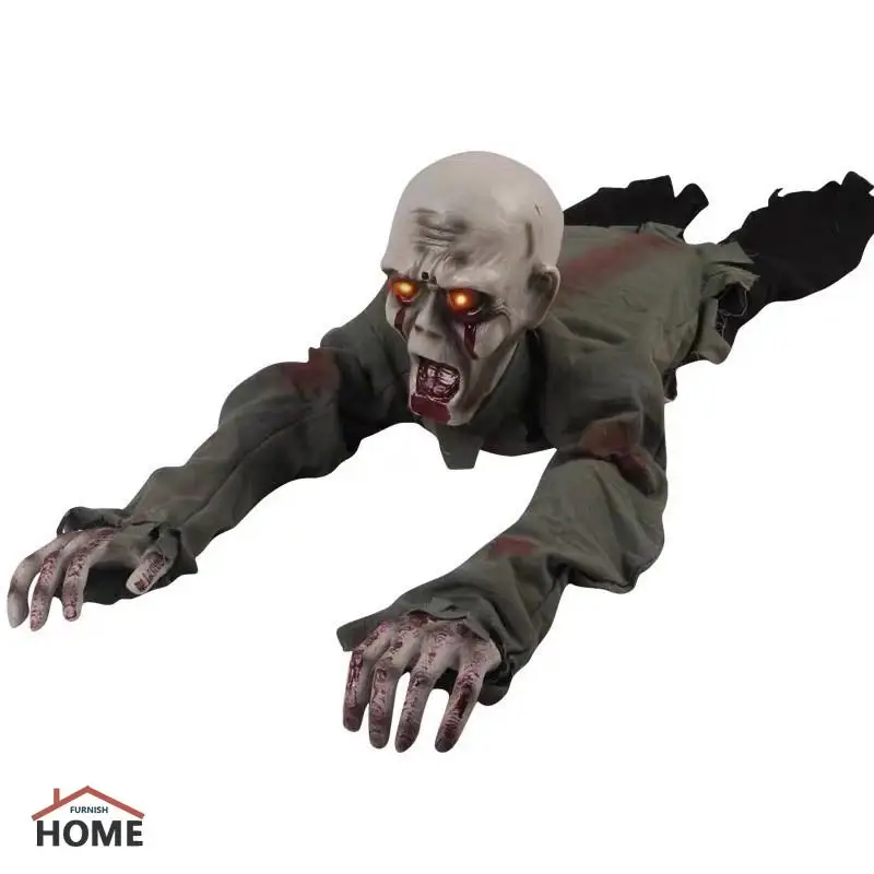 

Halloween Electric Bald Crawling Ghost Glowing Horror Props Decorate Indoor Outdoor Decorations Halloween Thriller Decorations