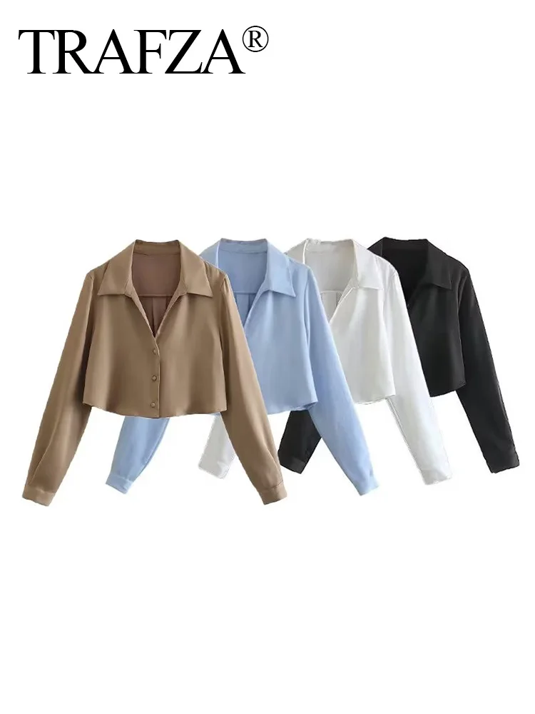 

Блузка Женская атласная с длинным рукавом, на осень