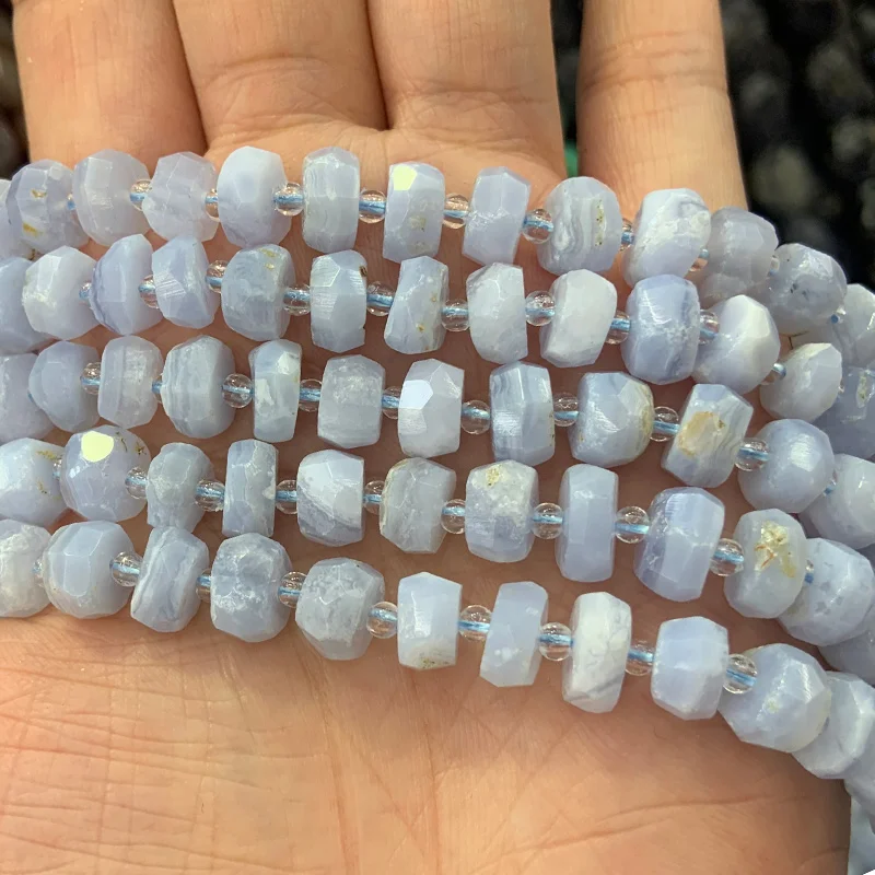 

Natural Purple Agate Stone Beads 15'' Faceted Rondelle DIY Loose Beads For Jewelry Making Women Beads Bracelet Necklace Gift