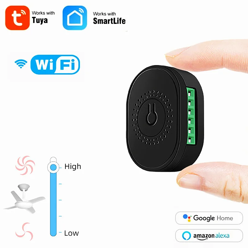 

Tuya Smart Wifi Fan Switch,Smart Home Ceiling Fan Speed Switch Remote Control Via Smart Life Voice Work With Alexa Google Home