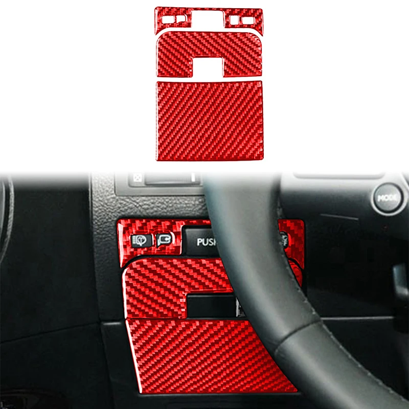 

Red Real carbon fiber For Lexus GS 2006-2011 Car trunk switch panel decoration Interior Modification stickers Auto accessories