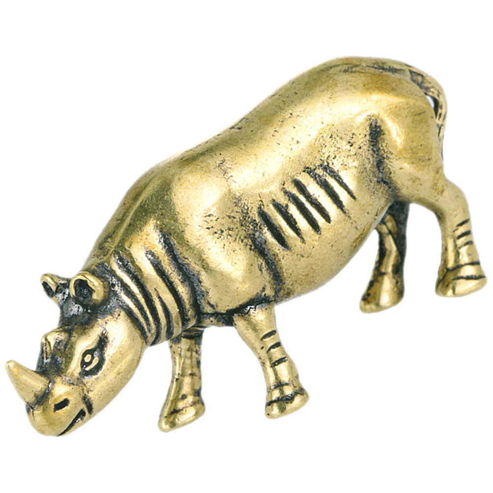 

Ретро латунная Статуэтка носорогов, латунное украшение, миниатюрная латунная Статуэтка носорогов