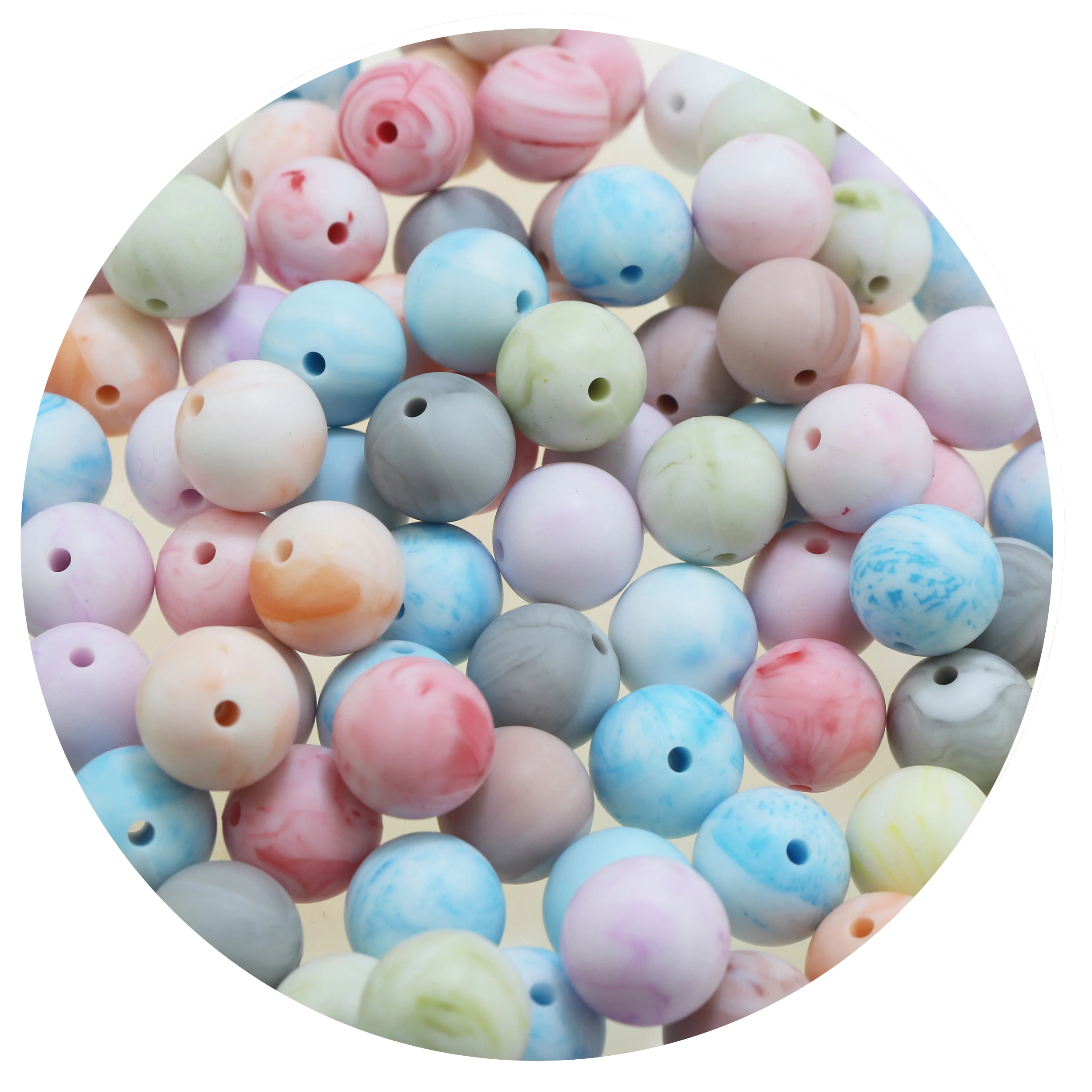 100pcs/Lot Round Silicone Beads Round Loose Ball for Teething Necklace Soft Pearl for baby Teether BPA Safe images - 6