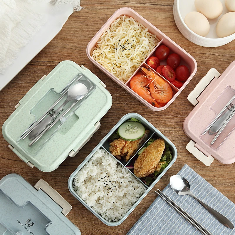 

Wheat Straw Lunch Box Japanese Bento Box Household Crisper Can Microwave Multi-Compartment Thermal Bento Box Student Lunch Box