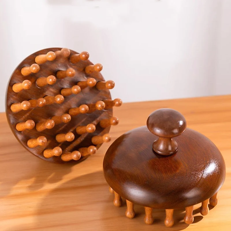 Многофункциональная древесная терапевтическая массажная расческа массажер для