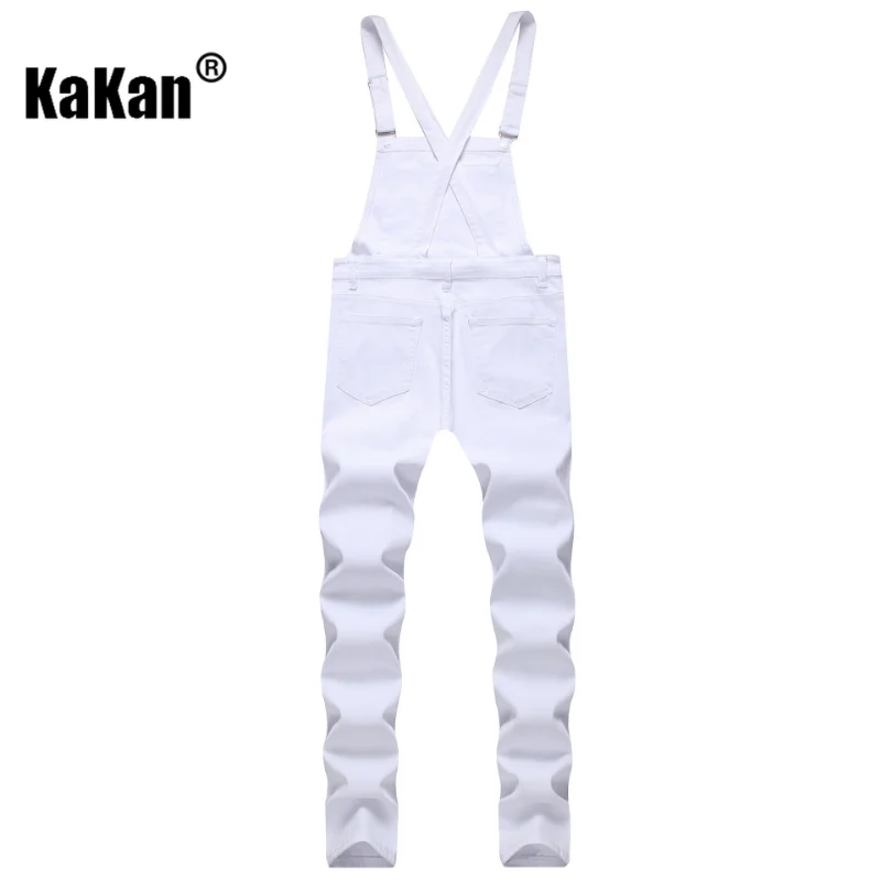 Kakan - European and American New Men's Suspender Jeans, Personalized Design Popular Work Clothes Jeans K013-7009