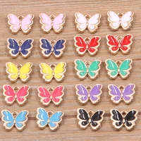 20pcs 1013mm 10 color new product alloy metal drop oil butterfly charms animal pendant for diy bracelet necklace jewelry making