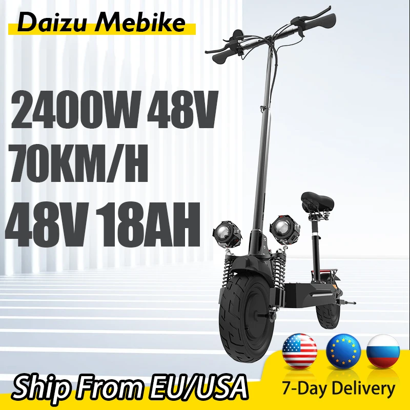 

70km/h High Speed Electric Scooters 2400w High Power Electric Scooter Adults Dual Motor 10inch Tire patinete elétrico 48V 18AH