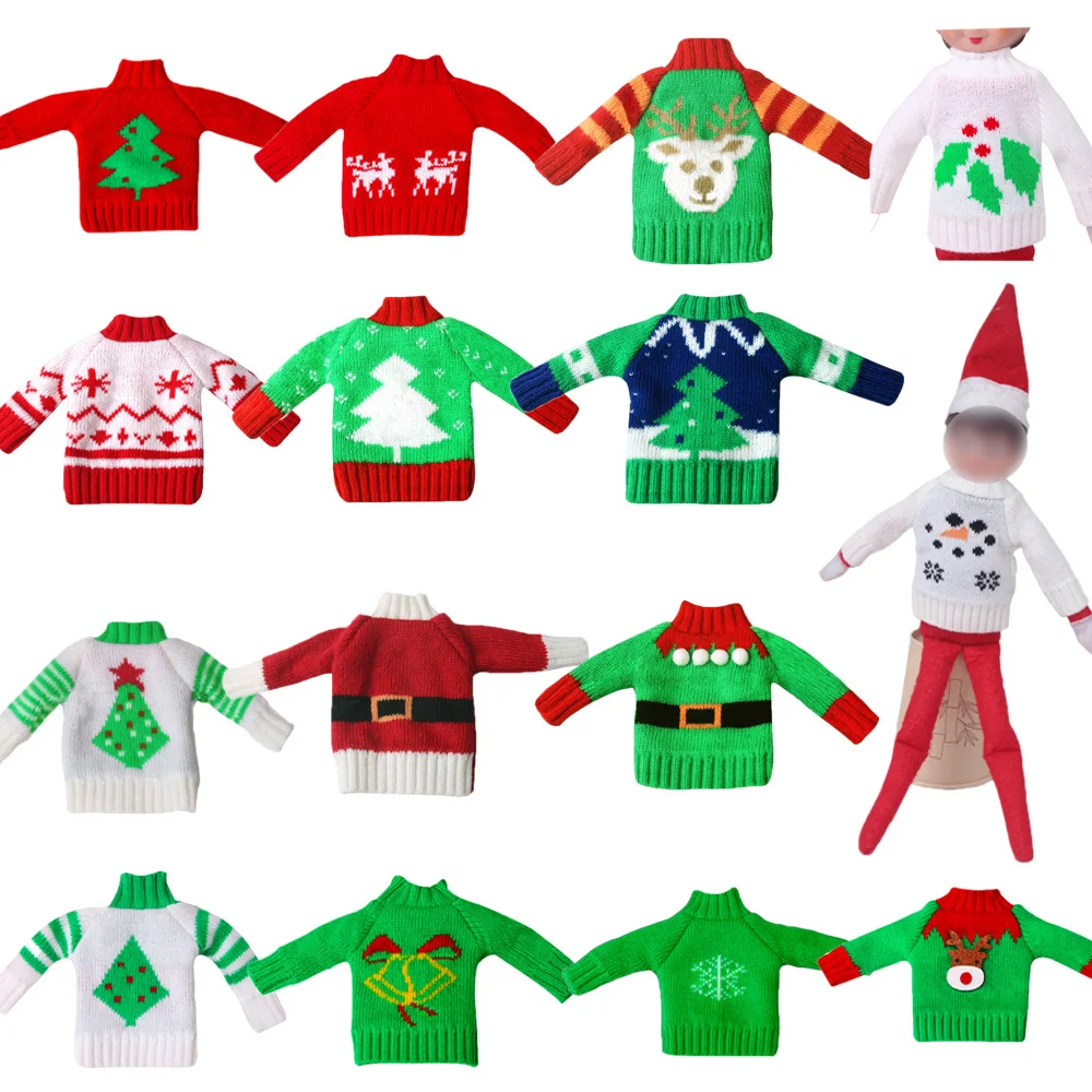 

Christmas Elf Doll Kawaii New In Colorful Explosive Sweater Lafanfan Toy Accessories Children's Birthday Gift (Clothing Only)M8