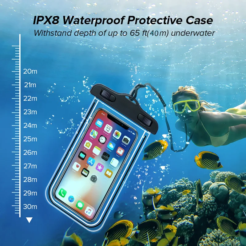 6.5 inch Universal Waterproof Case For iphone 12 13Pro Max PocoAll Smartphone Swimming Dry Bag Underwater Water Proof Pouch - купить по
