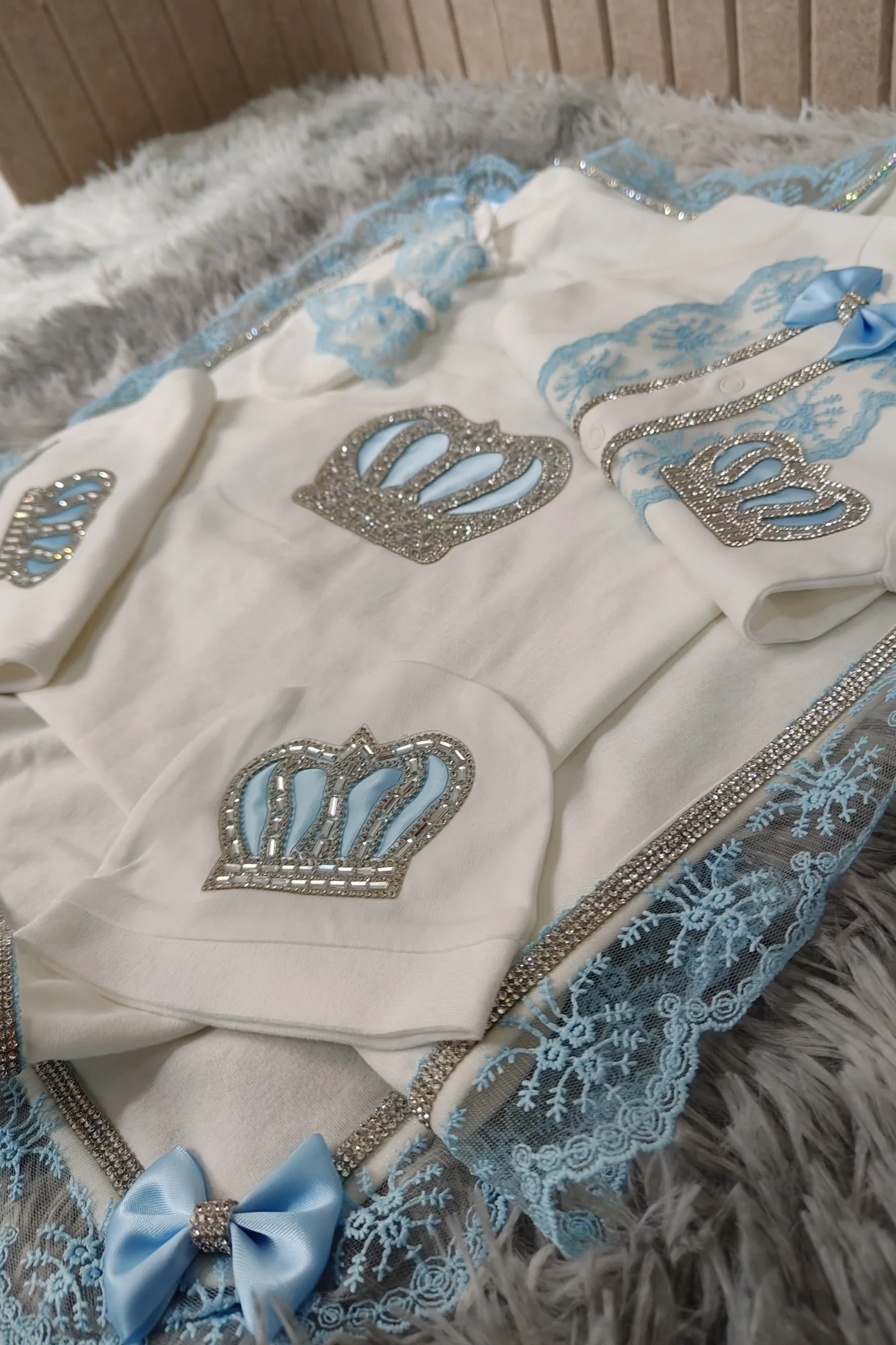 Фото Кукольная одежда Take me для дома, детская роскошная одежда для выхода в больницу, розовое кружево для новорожденных, 5 шт., комплект одеяла с бабочкой №4