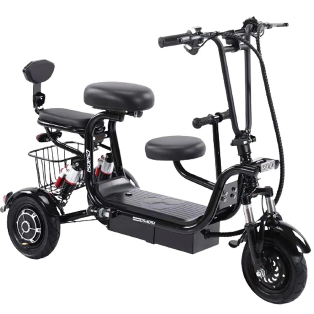 

48v350w Electric Tricycle Adult Trike Comfort Saddle Seat Antiskid Wear Resistant Tyre Damping Front Fork 3 Wheel Scooter