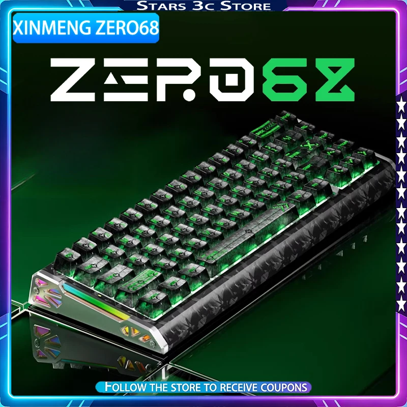 Фото Игровая клавиатура Xinmeng ZERO68 Pro с датчиками Холла, проводная/трехрежимная, 8K, низкая задержка, киберспортивный уровень, HIFI, подарок для геймера №1