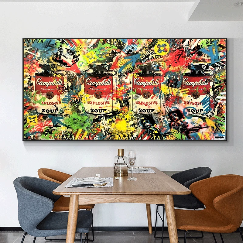 

Картина на холсте с изображением взрывоопасного супа граффити плакаты и принты уличное искусство Современные настенные картины Куадрос для декора гостиной