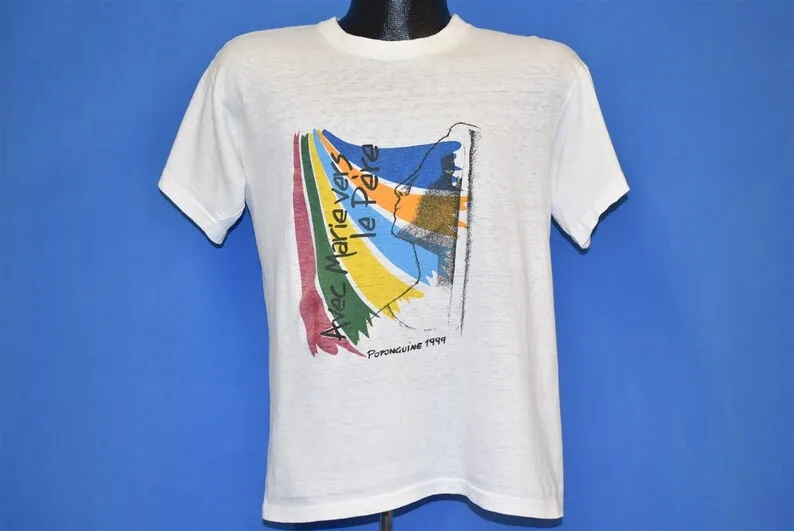 90s Avec Marie Vers Le Pere March Towards Poponguine Pierre Faye Religious Pilgrimage t-shirt Medium
