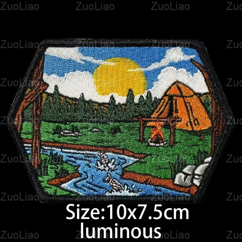 Новая 3D вышитая вездеходная уличная живописная повязка на руку для кемпинга горы